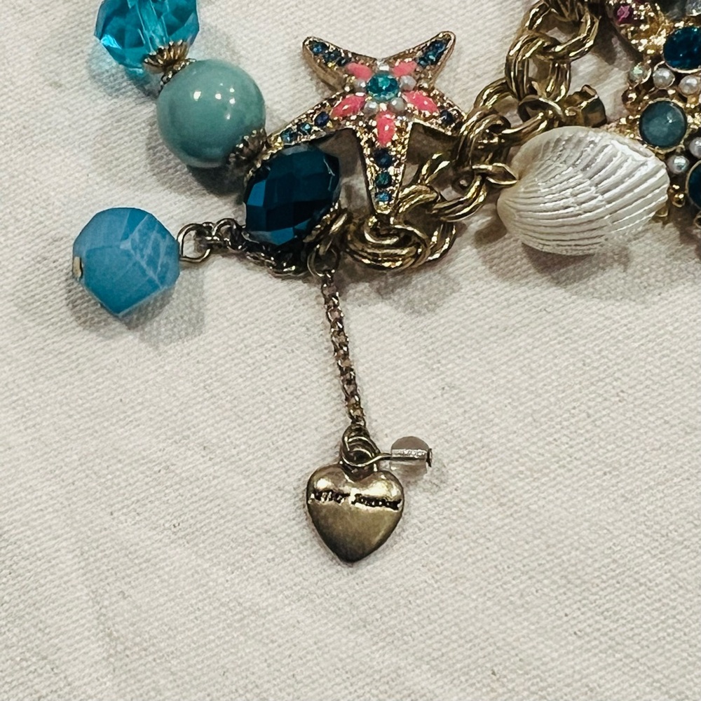 Betsy Johnson Blue and Gold Charm Bracelet with Sea Life Accents - Picture 5 of 6